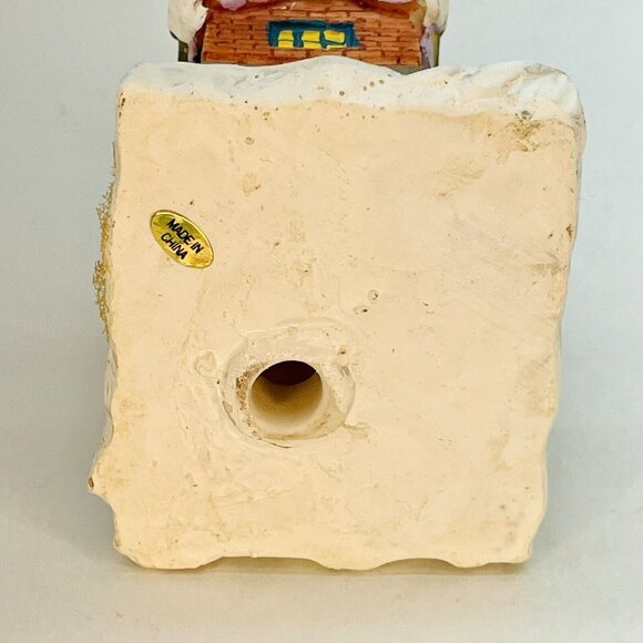 Vintage Christmas Ornament Snowy Cottage House With Trees Christmas Village - Picture 12 of 15